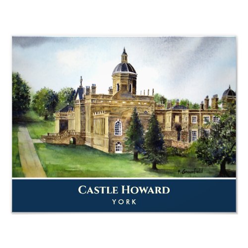 Castle Howard York England Watercolor Painting Photo Print
