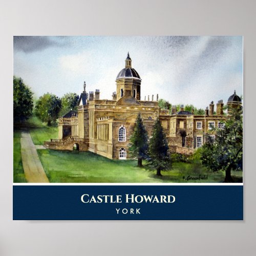 Castle Howard York England Watercolor Painting Poster