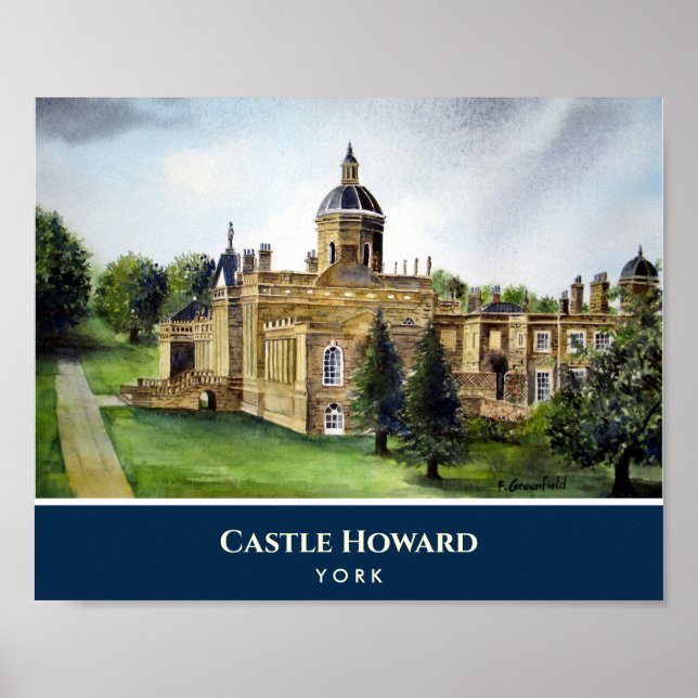 Castle Howard York England Watercolor Painting Poster (Front)