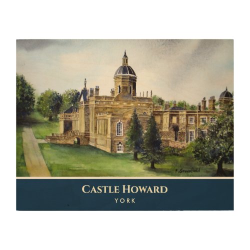 Castle Howard York England Watercolor Painting Wood Wall Art