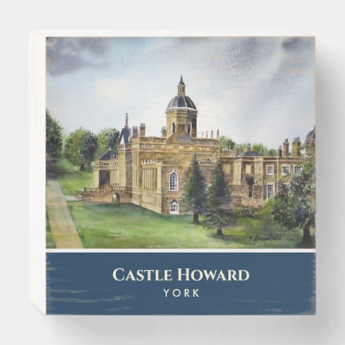 Castle Howard York England Watercolor Painting Wooden Box Sign