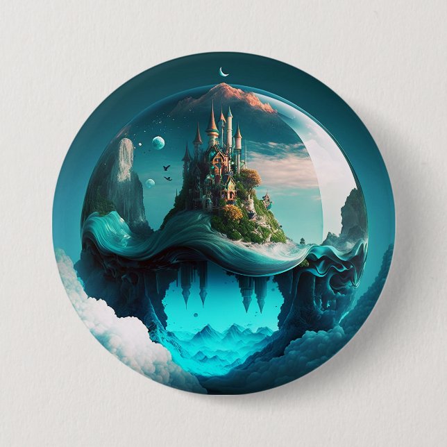 Castle In Crystal Ball Button (Front)