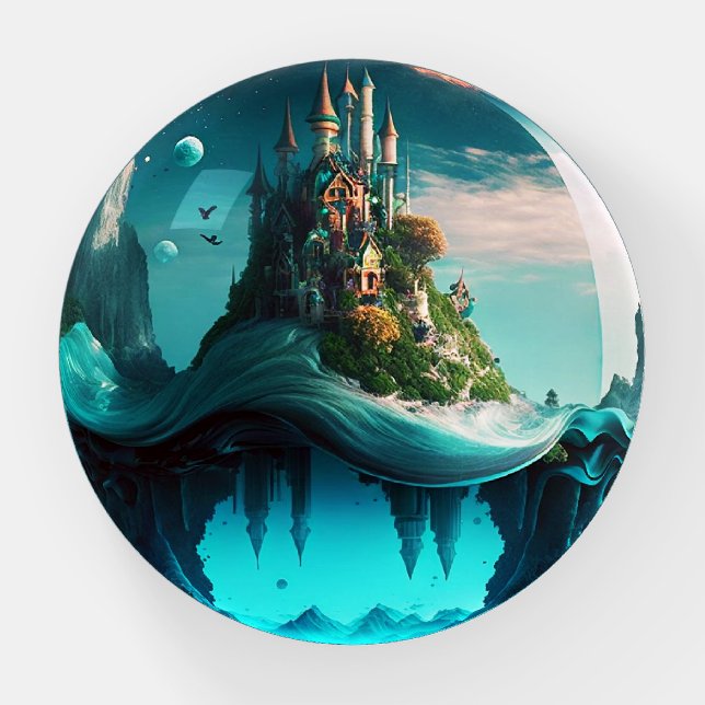 Castle In Crystal Ball Paperweight (Front)