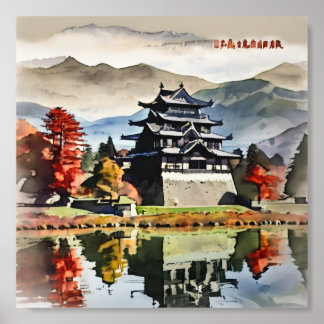 Castle In Fall's Foliage Acrylic Photo Tile