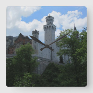 Castle in Hohenschwangau, Germany Square Wall Clock