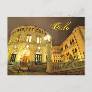 Castle in Oslo, Norway at night Postcard