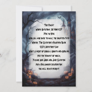 Castle in the Mist Halloween Party Invitation