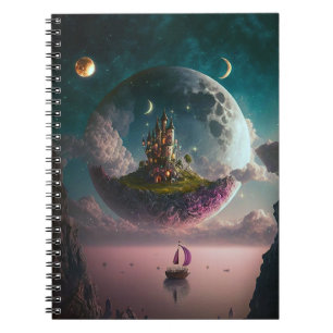 Castle In The Moon Fantasy Art Notebook