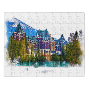 Castle in the Mountains - Banff Canada Jigsaw Puzzle