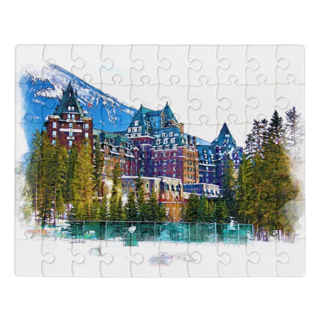 Castle in the Mountains - Banff Canada Jigsaw Puzzle (Puzzle Horizontal)