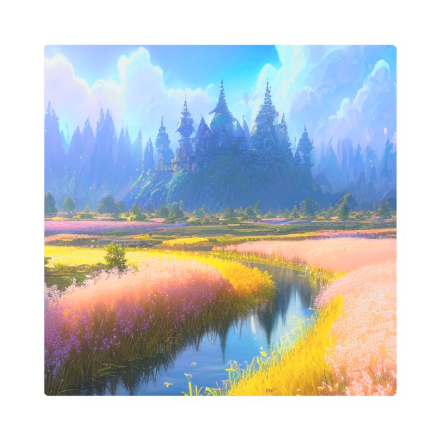 Castle in the Wild Metal Print (Front)