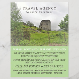 Castle Landscape, Travel Agency Advert Flyer
