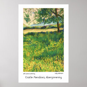 Castle Meadows, Abergavenny Print or Poster