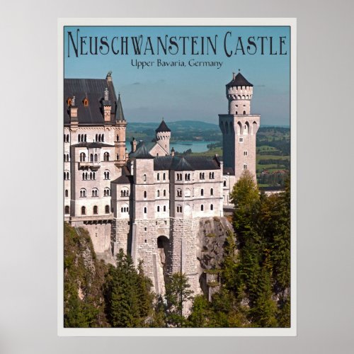 Castle Neuschwanstein from Marienbrcke _ English Poster