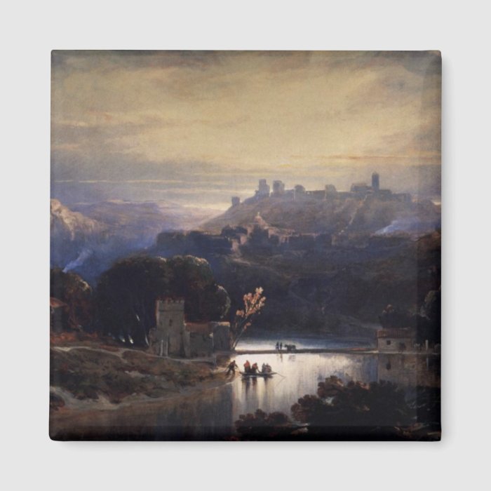 Castle of Alcala De Guadaira by David Roberts Fridge Magnet