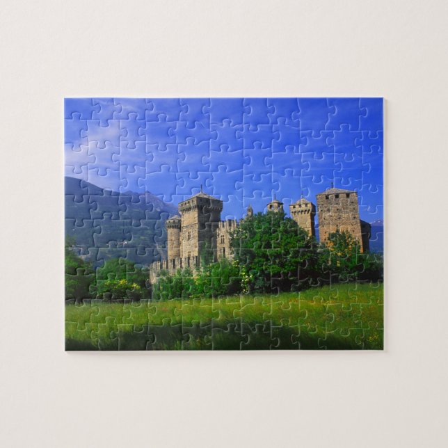 Castle of Fenis near Italian Alps in Fenis, Jigsaw Puzzle (Horizontal)