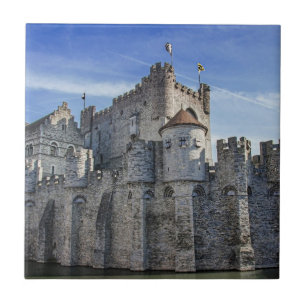 Castle of the Counts in Ghent. Ceramic Tile
