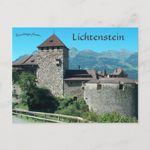 Castle of Vaduz in Lichtenstein Postcard