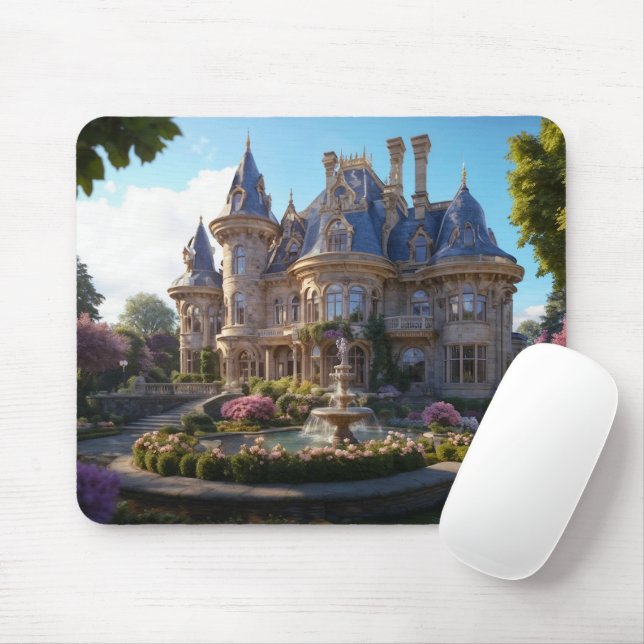 Castle of Victorian Splendor Mouse Pad (With Mouse)