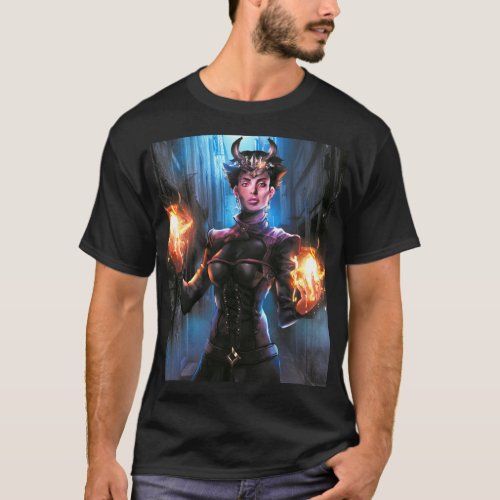 Castle Oldskull Fire Mage T_Shirt by Aaron Lee