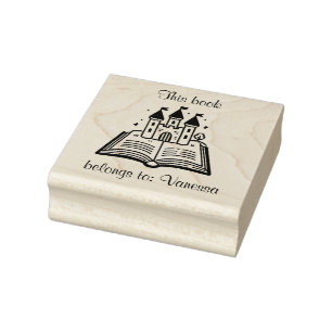Castle on a Book - 'This Book Belongs To:'  Rubber Stamp