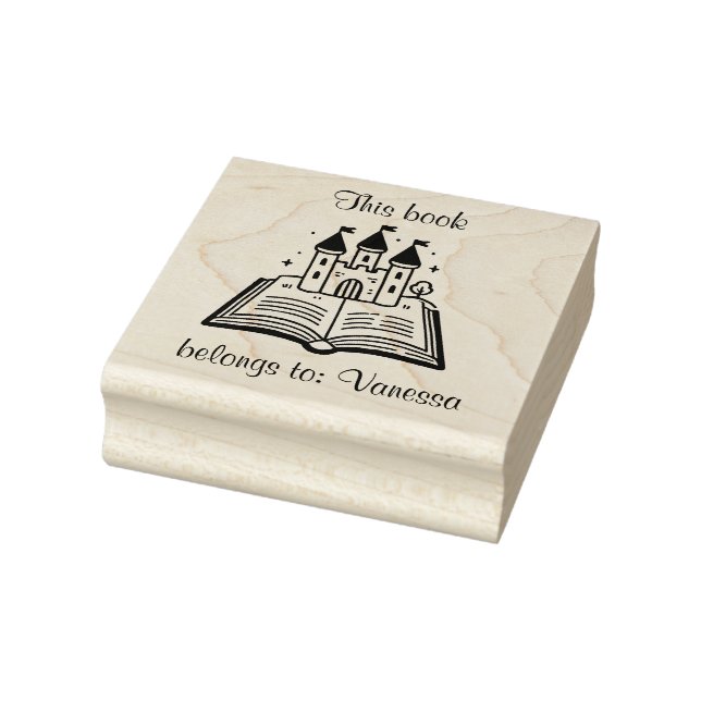 Castle on a Book - 'This Book Belongs To:'  Rubber Stamp (Stamp)