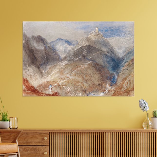 Castle on Height near Geneva Canvas Print (Insitu(LivingRoom))