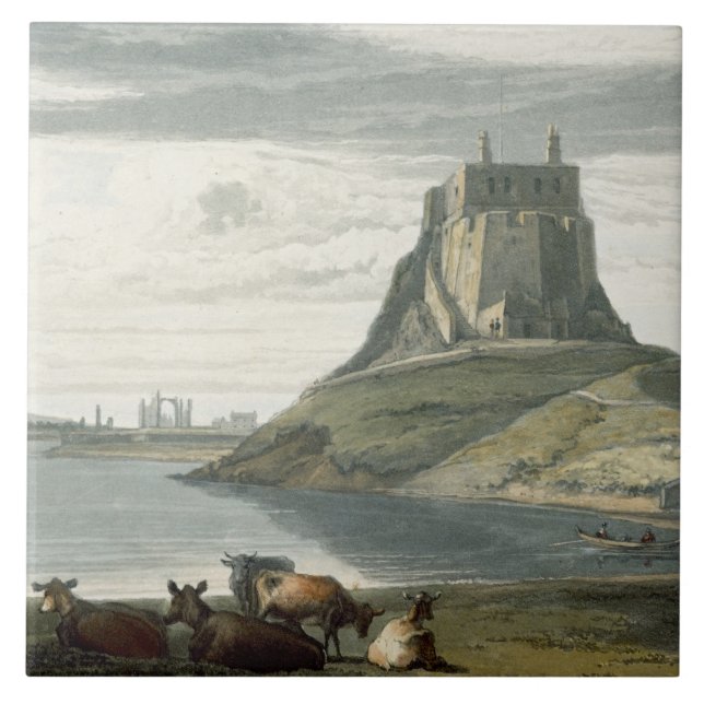 Castle on Holy Island, Northumberland, from 'A Voy Ceramic Tile (Front)