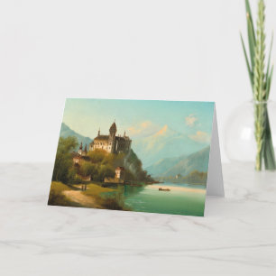 Castle on Mountain Lake Johann Wilhelm Jankowsky Card