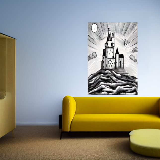 Castle on the hill | AI Art Poster (Creator Uploaded)