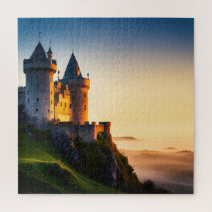 Castle On The Mountain In Mist Jigsaw Puzzle