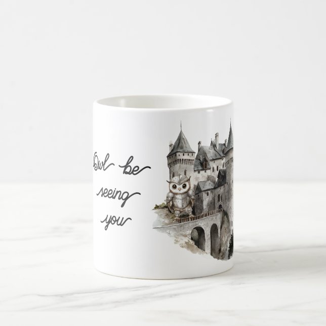 Castle Owl Be Seeing You Coffee Mug (Center)