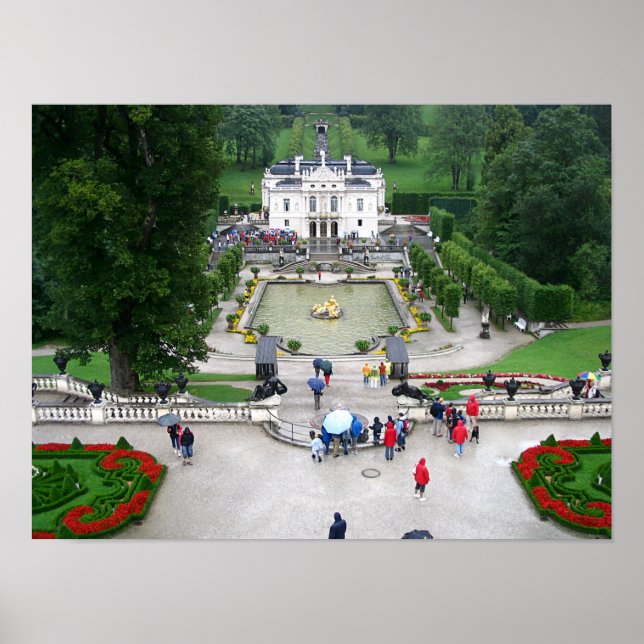 Castle Park Linderhof in Bavaria, Germany Poster (Front)