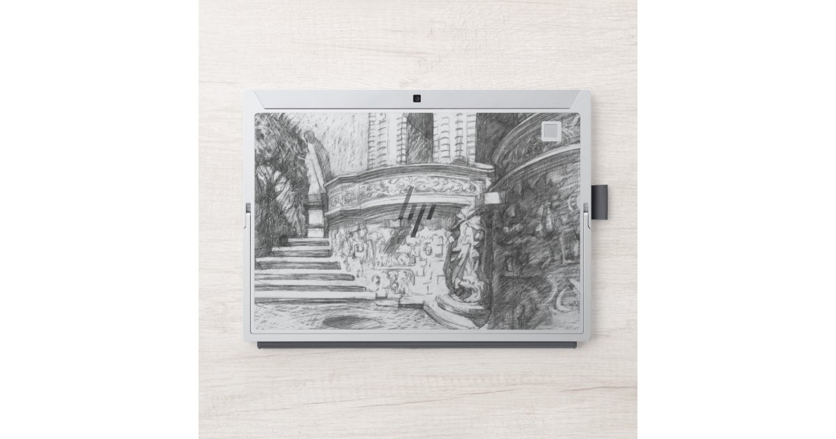 laptop pencil drawing