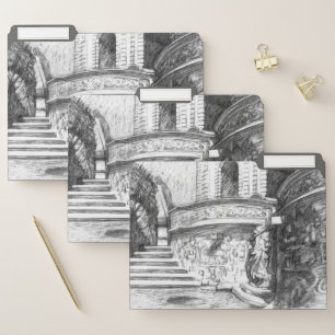 Castle pencilart  Monochrome Black & White File Folder