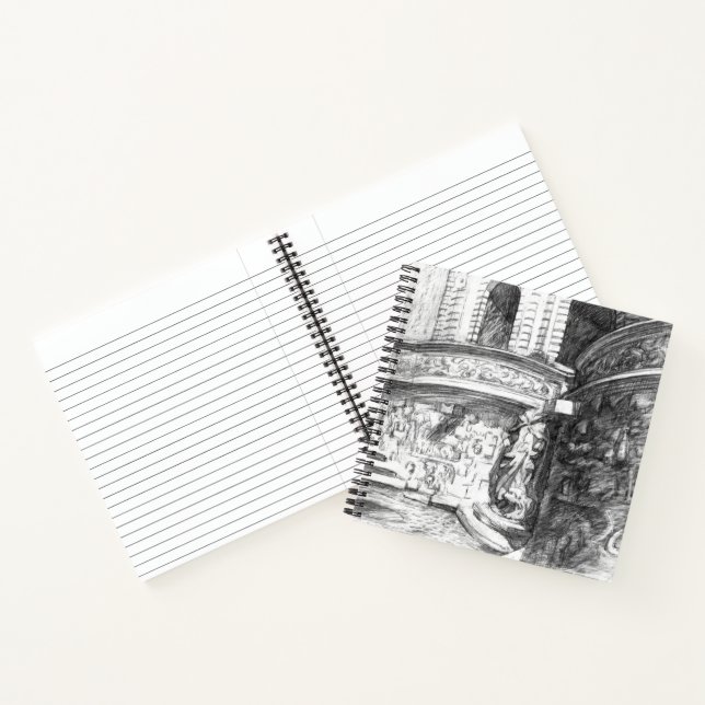 Castle pencilart  Monochrome Black & White Notebook (Inside)