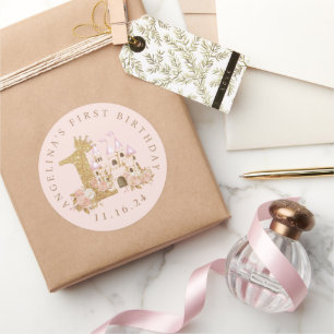  Castle Princess 1st Birthday  Classic Round Sticker