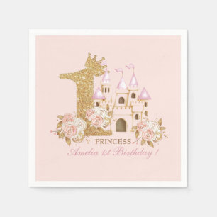 Castle Princess 1st Birthday Napkins