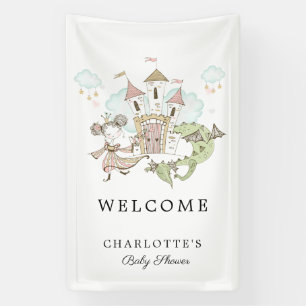Castle Princess Dragon Baby Shower Welcome Banner