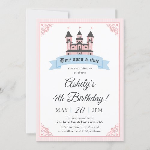 Castle Princess Royal Birthday Party Invitation