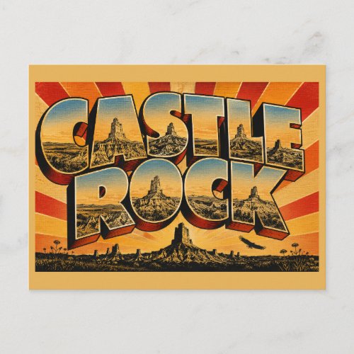 Castle Rock Kansas Chalk Pillar Badlands Art Postcard