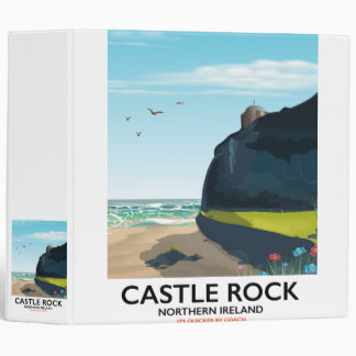 castle rock northern ireland travel poster. 3 ring binder
