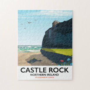 castle rock northern ireland travel poster. jigsaw puzzle