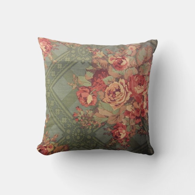 Castle Roses Throw Pillow (Front)