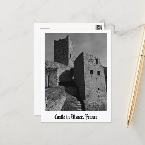 Castle Ruins in Alsace France Travel Photography Postcard