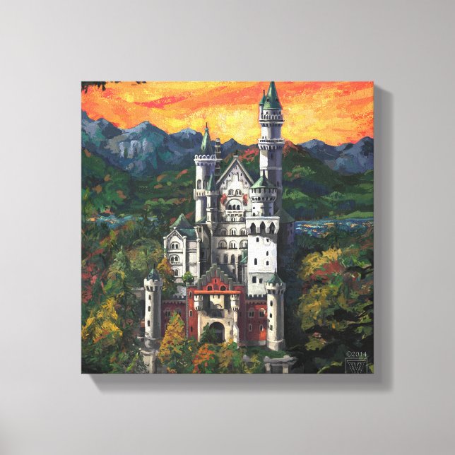 Castle Schloss Neuschwanstein Canvas Print (Front)
