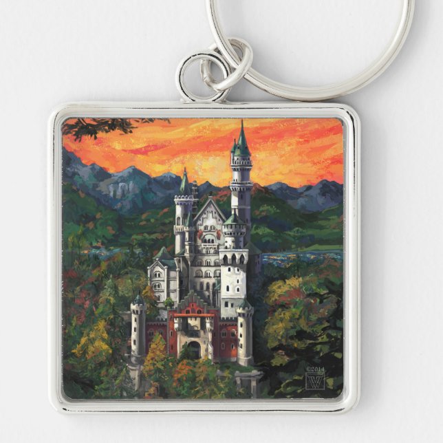 Castle Schloss Neuschwanstein Keychain (Front)