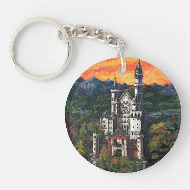 Castle Schloss Neuschwanstein Keychain (Front)