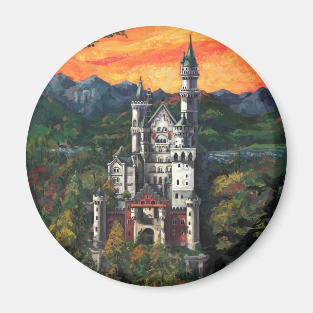 Castle Schloss Neuschwanstein Magnet (Front)
