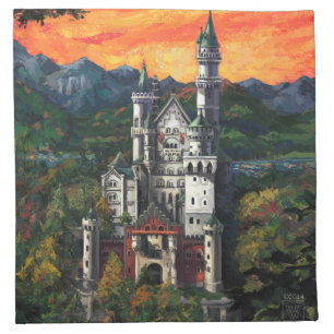 Castle Schloss Neuschwanstein Napkin